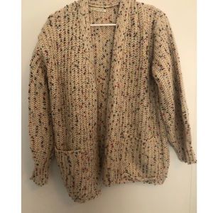 Cream Rainbow Dot Sweater with Metallic Thread